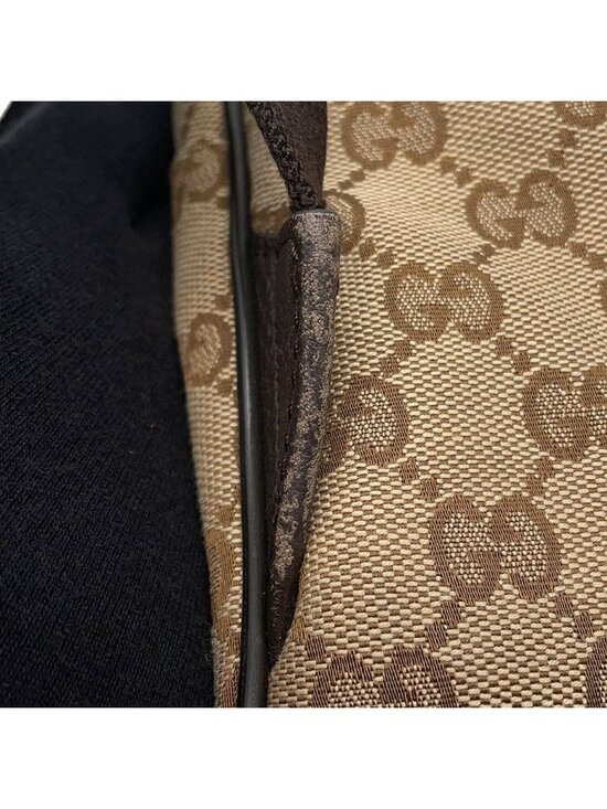 Gucci GG Canvas Leather Backpack